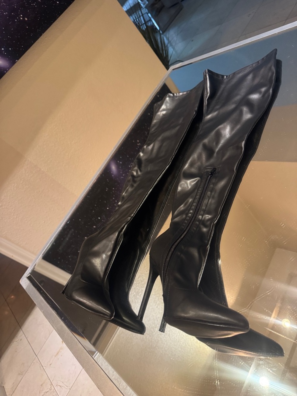 Fashion Nova Matte Black Over The Knee Boot